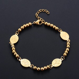 Pulseras Vintage de la Virgen María para Mujeres y Hombres, Cadena de Mano con Cuentas Redondas de Acero Inoxidable, Joyería Religiosa de Marca Elíptica - Product Image 4