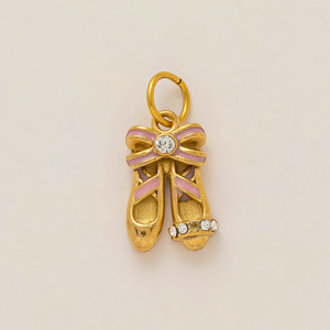 Pendentif en forme de chaussure de danse en émail peint à la main en acier inoxydable sans ternissement Manna, créez votre bracelet personnalisé - Product Image 5