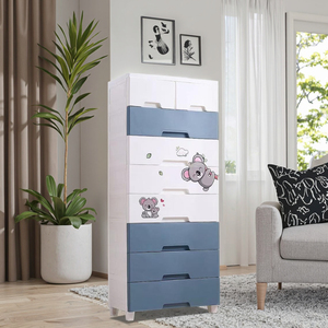 Mueble de Almacenamiento para Juguetes de Bebés y Niños, de 8 Niveles, para Sala de Estar o Dormitorio, Armario de Plástico con Ruedas - Product Image 3
