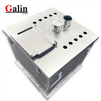 Galin 304 Trémie de fluidification en acier inoxydable 150L/180L Grand récipient à poudre carré avec plaque de tube d'aspiration Substrat en plastique