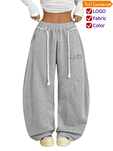 Pantalon de jogging respirant pour femme, personnalisable OEM/ODM, taille élastique, cordon épais, style Y2K, coupe parachute, avec poches latérales - Product Image 1
