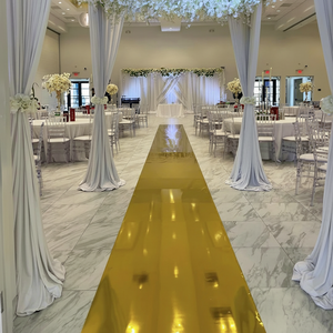Passeggiata nuziale via oro specchio tappeto evento passerella tappeto Asile per il ricevimento di nozze decorazioni di fase - Product Image 2