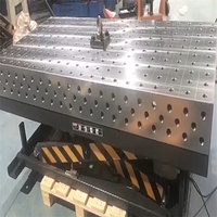 Nouvelle Arrivée YAHANDA Table de Soudage à Ciseaux Hydrauliques 3D D16/D28, Hauteur Réglable, Roulettes Verrouillables, Station de Soudage en Acier