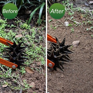 Cultivateur rotatif manuel 2-en-1 réglable en acier inoxydable sarcleur de jardin outil de sol réensemencement couteau de désherbage puissance manuelle 6in - Product Image 6