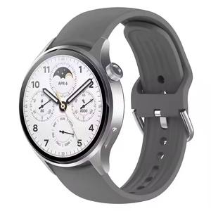 Pulsera inteligente de repuesto para reloj Xiaomi S1 Pro S2 Color2 <span class=keywords><strong>Amazfit</strong></span> <span class=keywords><strong>GTR</strong></span> <span class=keywords><strong>4</strong></span>, <span class=keywords><strong>correa</strong></span> de reloj de silicona de Color puro con extremo curvo de 22mm - Product Image 3