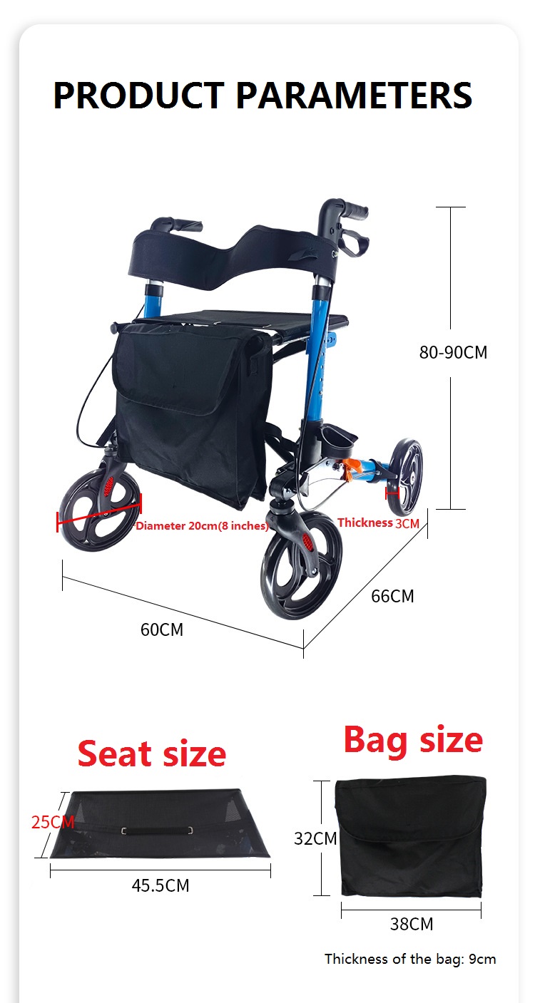 folding walker with seat