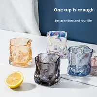 Mug à bière en verre torsadé style Ins, design Japandi, avec bouchon paille Superfit SK008CK – Vaisselle compacte de haute qualité pour thé/vin/café