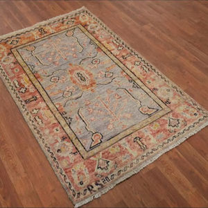 Alfombra de lana con tinte vegetal, tamaños personalizables, Tabriz, pasillo, ejercicio, oración, Picnics, alfombra hecha a mano con acento turco Oushak, 6x9 pies - Product Image 1