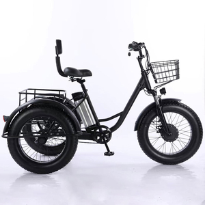 500w כוח גדול 20*4 אינץ שמן 3 גלגל תלת אופן חשמלי גלגל עם סל אחורי 3 גלגל מטען חשמלי אופניים