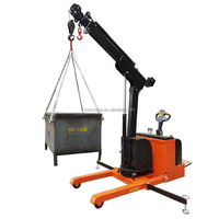 Grue d'atelier entièrement électrique pliable 200 500 1000 2000 kg, mini-grue de sol à batterie, portée de rotation 1 tonne 2 tonnes, petit palan de levage