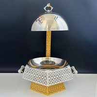 Réchauds de buffet de luxe en acier inoxydable pour traiteur, service de restauration, ensemble de plats de service