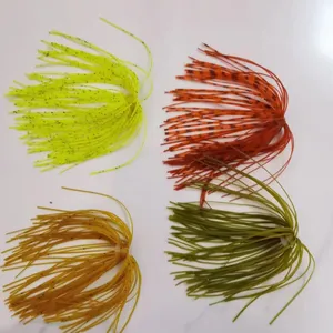 Superior Wholesale Silicone Skirt Multi Color For Chatter bait Saltwater Soft Fishing Lure Customization Silicone Jig Skirt Tab