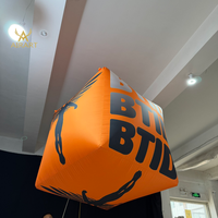 Ballon cube gonflable suspendu pour salle de jeux vidéo, avec motifs imprimés, modèle cube magique gonflable