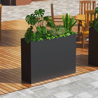 Kustom paduan Aluminium pot taman pot bunga lembar galvanis untuk dekorasi luar ruangan tanaman berkebun baja tahan karat