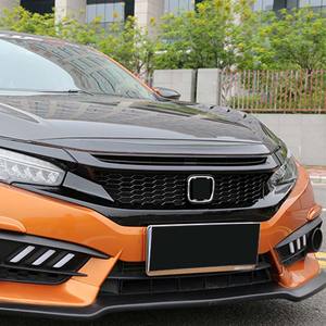 הסיטונאי הגון הקדמי שחור מבריק עבור <span class=keywords><strong>honda</strong></span> עבור 2016 אזרחית-2020 סגנון ספורט מול ברדס החלפת 10 gen - Product Image 3