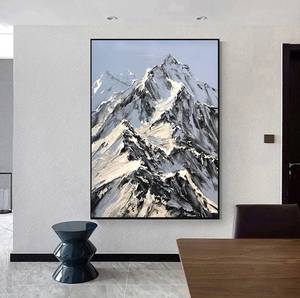 SQ abstracto montaña Nevada pintado a mano gran paisaje pintura al óleo sobre lienzo pintura texturizada moderna para sala <span class=keywords><strong>de</strong></span> estar dormitorio - Product Image 6