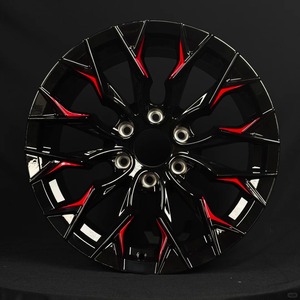 Rines de Aleación de Aluminio Forjado de Alta Calidad Personalizados para Autos Deportivos y Camionetas, Tamaños de 15 a 30 Pulgadas, Color Negro y Rojo - Product Image 1