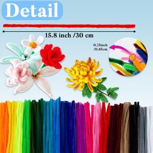 100pcs/bundle 9mm <span class=keywords><strong>Chenille</strong></span> Fio Tubo Limpador Educacional DIY Handmade Long Pipe Cleaners para Artesanato 30cm <span class=keywords><strong>Chenille</strong></span> Stem - Product Image 4