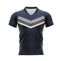 2026 Grosir Kaos Olahraga Pria Dewasa Custom Heat-Transfer Seragam Rugby Bernapas Bermotif Lengan Pendek 100% Musim Panas
