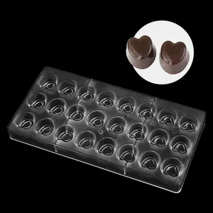 Moules en Polycarbonate personnalisés en cœur, moules PC pour le chocolat