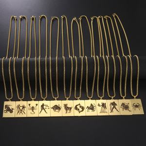 12 horóscopo Zodiaco collar Vintage horóscopo encantos collar acuario Piscis <span class=keywords><strong>Leo</strong></span> Punk caja cadena joyería <span class=keywords><strong>de</strong></span> acero inoxidable - Product Image 2