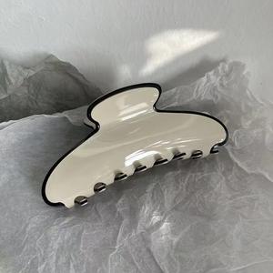 Kinling di ultima moda grande acetato Hairclaw OEM Design tartaruga due colori capelli artiglio bianco - Product Image 5