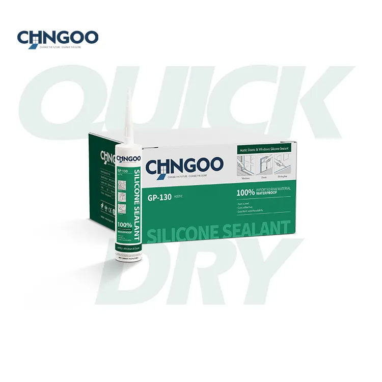 CHNGOO Diskon Besar-besaran Acetoxy Cure Warna Putih Silikon Sealant Saniter Grade untuk Jendela Pintu Kaca