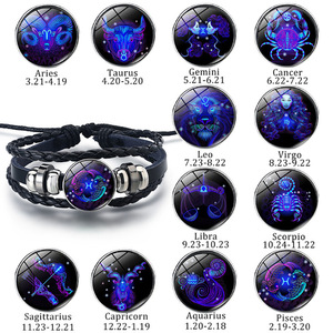 <span class=keywords><strong>Horóscopo</strong></span> <span class=keywords><strong>de</strong></span> moda cuerda trenzada pulsera luminosa aleación 12 signo del zodiaco joyería con brillo en la oscuridad astrología estilo <span class=keywords><strong>chino</strong></span> - Product Image 2
