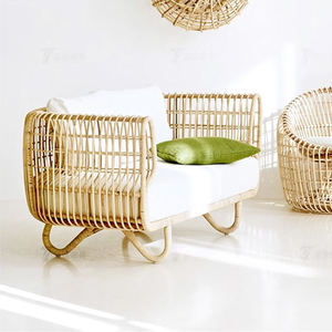Sofás de jardín de estilo moderno para exteriores, sillón de ratán y mimbre para patio, mesa de centro con <span class=keywords><strong>madera</strong></span> para restaurantes, hoteles o parques - Product Image 5