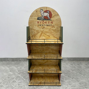 Estante de exhibición de comida para perros personalizado independiente, tienda minorista, estante de exhibición de comida para perros y gatos de madera - Product Image 1