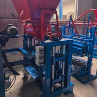Machine semi-automatique 4 35A pour la fabrication de blocs creux en béton, machine à briques de pavage en ciment avec trémie d'alimentation