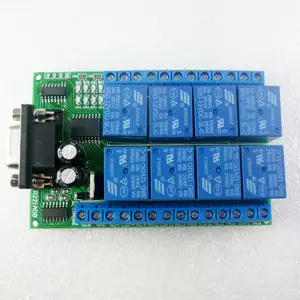 R221A08 12VDC 8ch Serial Port Relay DB9 UART RS232 Switch for control Home lighting Electric water heater