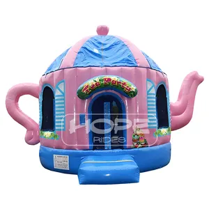 Factory price princess inflatable bouncy jumping castle commercial pvc bouncer rw-17701 vinyl teapot inflatable bounce house