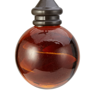 Chaîne de tirage en verre et métal motif tourbillon ambré pour ventilateurs de plafond et lampes, bouton de commande décoratif de remplacement à ajustement universel, 12 pouces