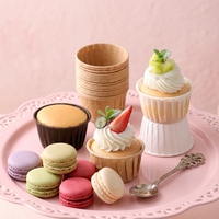 Vasos Desechables para Pasteles y Muffins con Borde Enrollado, Resistentes al Calor y al Agua, de Papel para Hornear con Borde Rizado, de Fábrica, para Tiendas de Postres Premium