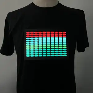 파티 클럽 DJ를 위한 인기 엘 플래싱 라이트 업 축제 티 셔츠 led 이퀄라이저 음악 티셔츠