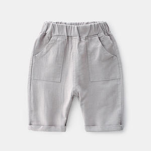 Shorts de plage pour enfants, imprimés lettres, en lin/coton, respirants, séchage rapide, été - Product Image 5