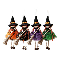 Décorations de fête d'Halloween, ornements suspendus de dessins animés effrayants, poupées sorcières en tissu, décorations de fête