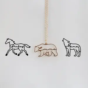 Wholesale 316l Stainless Steel 18k Gold Plated Mama Bear Necklace Name Personalized Kinds Of Animal Memorial Gift Women Men