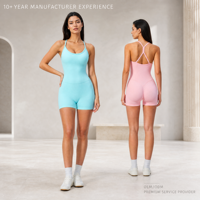 Combinaison de yoga sans manches personnalisée pour femme, nouvelle collection, tenue de sport avec dos design et couvrant les hanches, body de sport