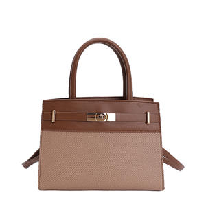 Summer New Arrival Single Strap Genuine Leather Lining Waterproof <b>Zip</b> Closure Retro-Colorblock Large Capacity Casual <b>Tote</b> - Product Image 6