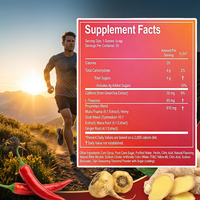Gummies pêche piquante aux saveurs naturelles de piment, complément à base de plantes, paquet de 30 unités, Maca et Épimède pour favoriser l'équilibre hormonal