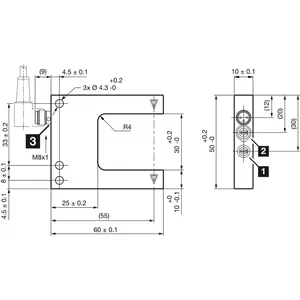 Barrera de Luz Tipo Horquilla OGU 031 G3-T3/V4A, Acero Inoxidable, Sensor Óptico LED, IP67, 10-30VDC, Salida Push-Pull, Marca di-soric - Product Image 2