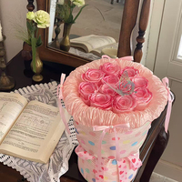 Buket mawar abadi buatan tangan cantik bunga abadi untuk hadiah Natal Hari Valentine-grosir