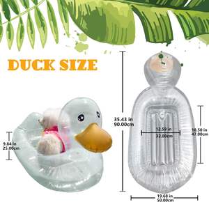 Flotador Inflable Transparente de PVC para Mascotas, Piscina para Patos, 90x50x25cm - Product Image 4