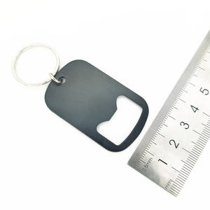 RTS 도매 개 태그 병따개 스테인레스 스틸 블랙 ID 태그 키 체인 병따개 - Product Image 5