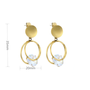 Bonne vente Design mode boucles d'oreilles créoles femmes Zircon déclaration boucles d'oreilles argent et or boucles d'oreilles - Product Image 2