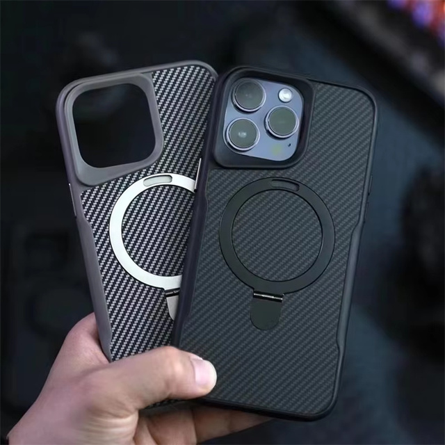 High Quality Phone Case for iPhone 17 16 15 14 Pro Max Metal Ring Stand Magnetic Cover for 12 11 Pro Case