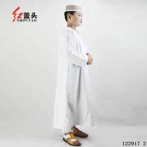 Ropa Infantil de Estilo Medio Oriente para Niños, de Manga Larga, Cuello Redondo, Largo hasta el Suelo, Color Sólido, para Oración - Product Image 2