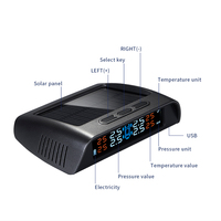 Système de surveillance de la pression des pneus universel sans fil à énergie solaire avec capteur externe et écran LCD numérique